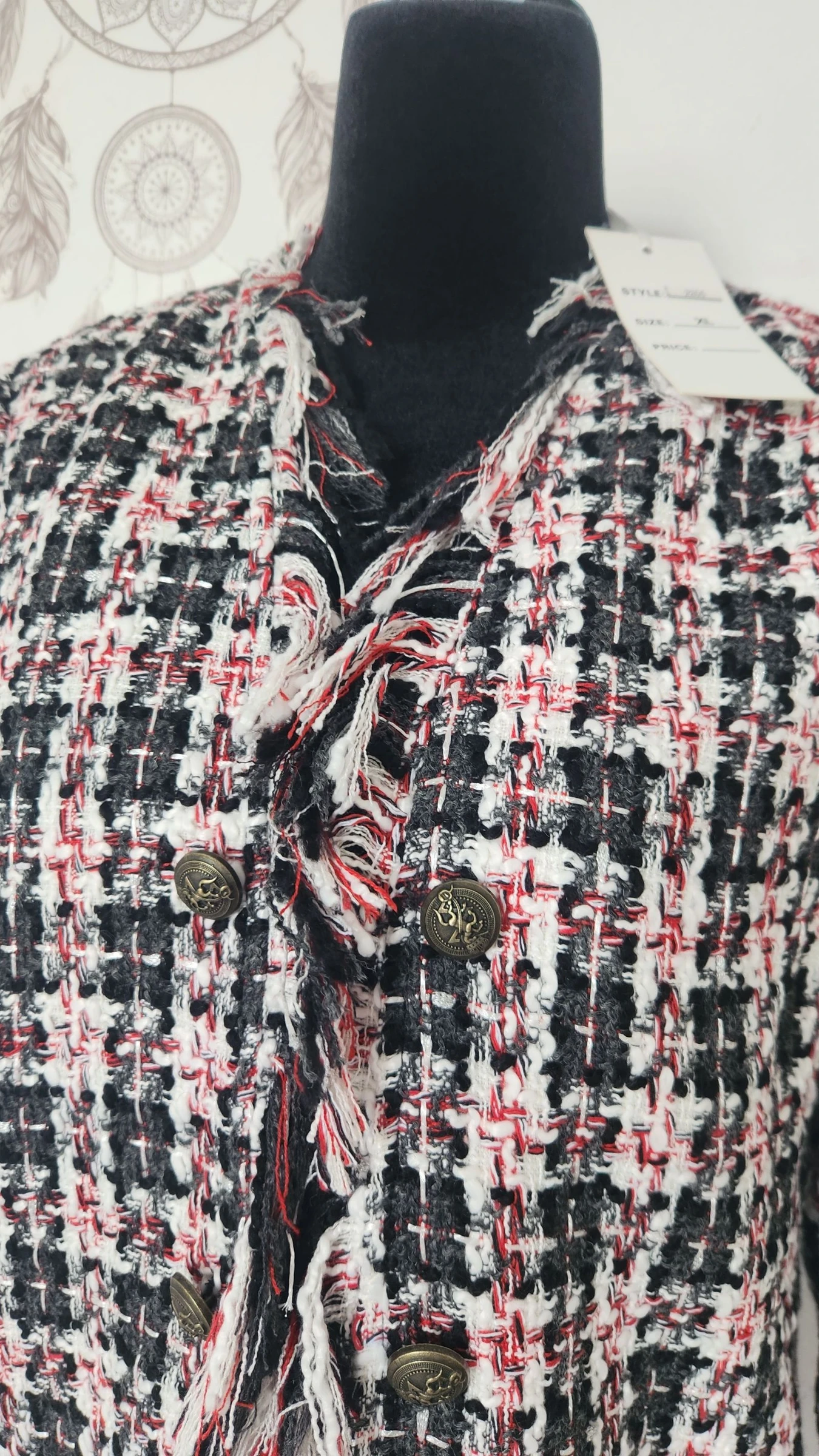 Chic tweed jas/blazer met franjes ●Maat XL●🌸 – photo 2